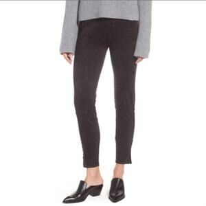 Lysse Mission High Rise Faux Suede Lace-Up Leggings Size M Stretch Black